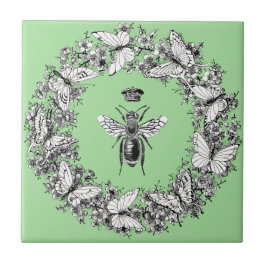 Moderne Queen Bee Crown Butterfly krans Tegeltje