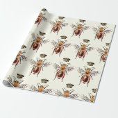 Moderne  Queen Bee Crown Goudbruin Cadeaupapier (Uitgerold)