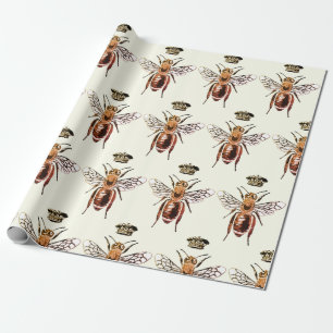 Moderne  Queen Bee Crown Goudbruin Cadeaupapier