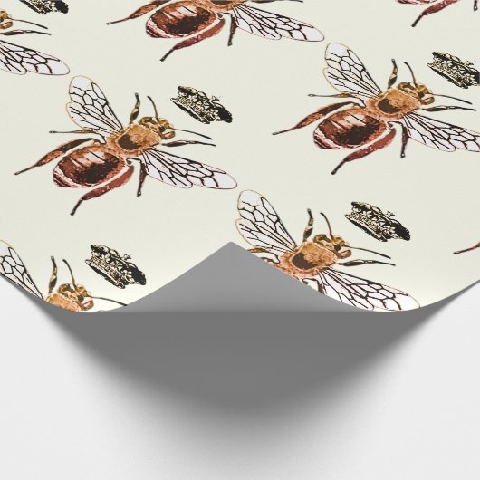 Moderne  Queen Bee Crown Goudbruin Cadeaupapier (Hoek)