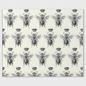 Moderne  Queen Bee Crown Ivory White Cadeaupapier (Vlak)