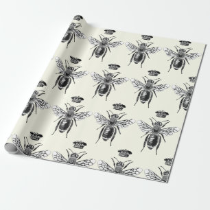 Moderne Queen Bee Crown Ivory White Cadeaupapier