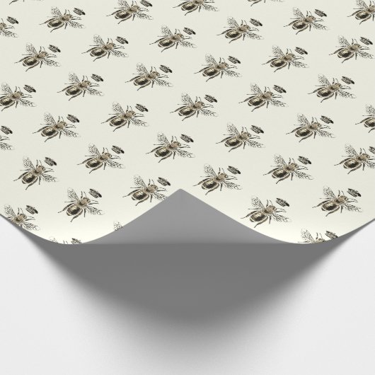 Moderne Queen Bee Crown Ivory White Cadeaupapier (Hoek)