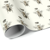 Moderne  Queen Bee Crown Ivory White Cadeaupapier (Rol Hoek)