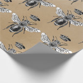 Moderne  Queen Bee Crown Kraft Cadeaupapier (Hoek)