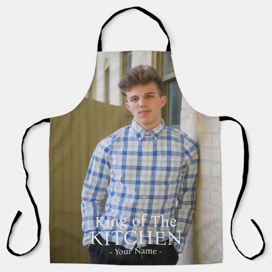 Moderne Queen of the Kitchen Foto Naam Schort (Voorkant)