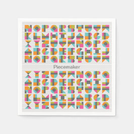 Moderne Quilt Block Letters servetten
