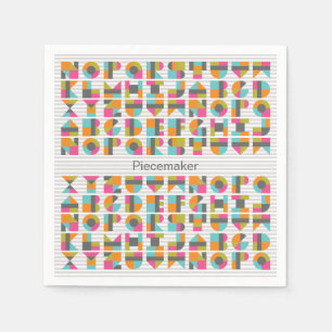 Moderne Quilt Block Letters servetten