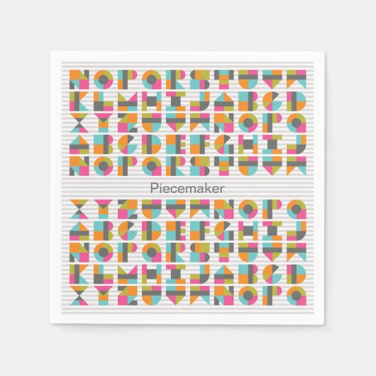 Moderne Quilt Block Letters servetten (Voorkant)
