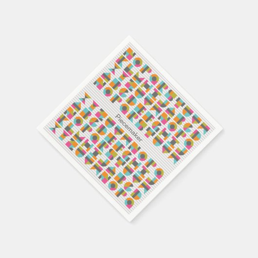 Moderne Quilt Block Letters servetten (Hoek)