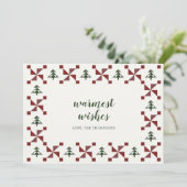 Moderne Quilt Christmas Tree Vakantie Non Photo Ca Kaart (Staand voorkant)