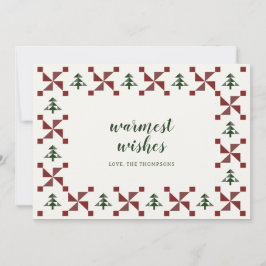 Moderne Quilt Christmas Tree Vakantie Non Photo Ca Kaart