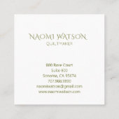 Moderne Quiltmaker Paisley Patroon op Sage Green Vierkante Visitekaartje (Achterkant)