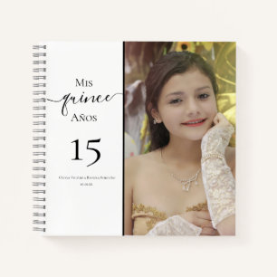 Moderne Quinceanera 15e verjaardag Elegante foto Notitieboek