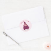 Moderne Quinceañera Glitterjurk   Ronde Sticker (Envelop)