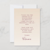 Moderne Quinceañera mis quince bedankkaart (Achterkant)