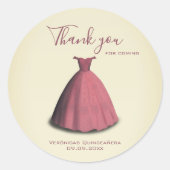Moderne Quinceañera mis quince dank u Ronde Sticker (Voorkant)