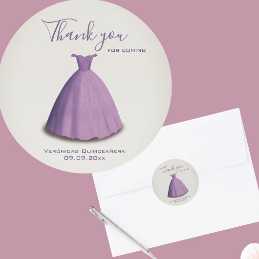 Moderne Quinçeañera mis quince dank u Ronde Sticker