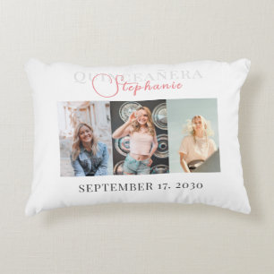 Moderne Quincenara 3 fotocollage Accent Kussen