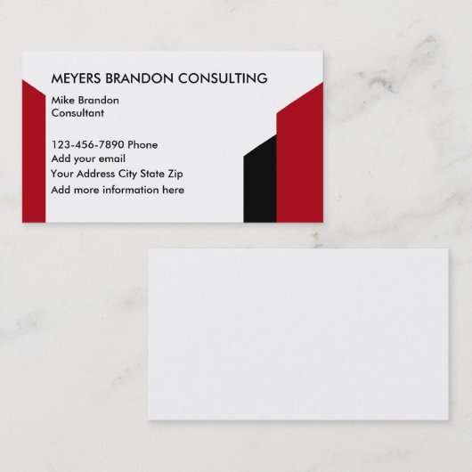 Moderne raadpleging visitekaartje (Voorkant / Achterkant)