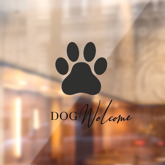 Moderne raamfolie voor winkelruit met hondvriendel raamsticker (Vel 2)