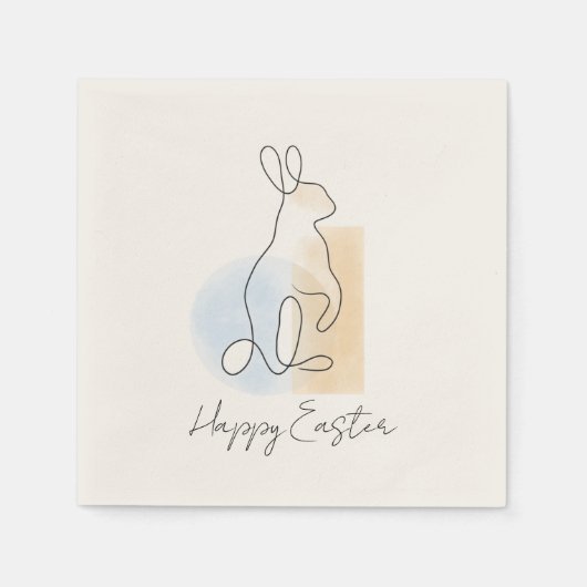 Moderne rabbit line tekening Pasen luiers Servet (Voorkant)