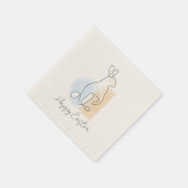 Moderne rabbit line tekening Pasen luiers Servet (Hoek)