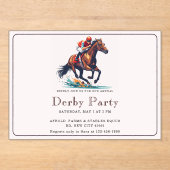 Moderne Race Paard Derby Party Acryl Uitnodigingen (Voorkant)