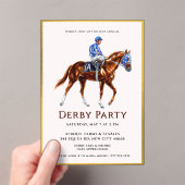 Moderne Race Paard Derby Party Acryl Uitnodigingen (Insitu (Draagbaar))