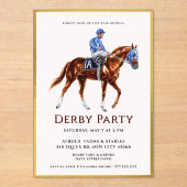 Moderne Race Paard Derby Party Acryl Uitnodigingen (Voorkant)
