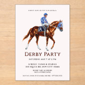 Moderne Race Paard Derby Party Acryl Uitnodigingen (Voorkant)