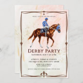 Moderne Race Paard Derby Party Kaart (Voorkant / Achterkant)