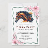 Moderne Race Paard Derby Party Kaart (Voorkant)