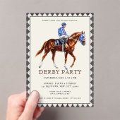Moderne Race Paard Derby Party Ruitersport Invitat Acryl Uitnodigingen (Insitu (Draagbaar))