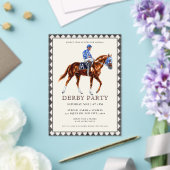 Moderne Race Paard Derby Party Ruitersport Invitat Acryl Uitnodigingen (Insitu (Huwelijk))