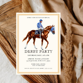 Moderne Race Paard Derby Party Ruitersport Invitat Kaart