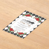 Moderne Race Paard Derby Party Ruitersport Uitnodi Acryl Uitnodigingen (Laagn)