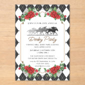 Moderne Race Paard Derby Party Ruitersport Uitnodi Acryl Uitnodigingen (Voorkant)