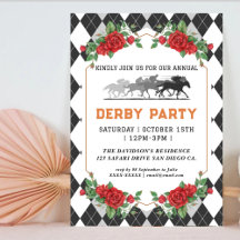 Moderne Race Paard Derby Party Ruitersport Uitnodi