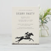 Moderne Race Paard Fotografie Derby Party Kaart (Staand voorkant)