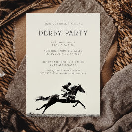 Moderne Race Paard Fotografie Derby Party Kaart