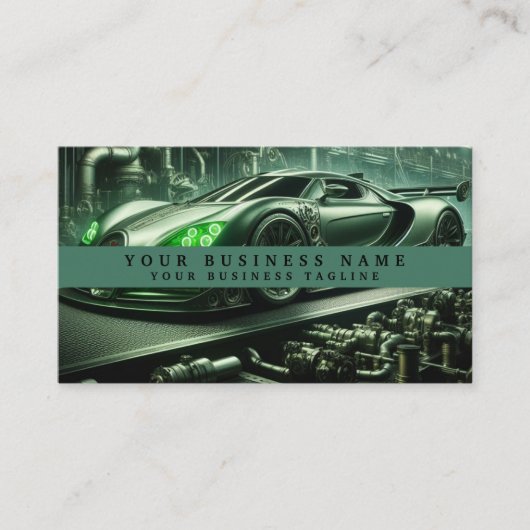 Moderne Racecar Mechanics Automotive Business Visitekaartje (Voorkant)