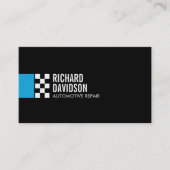 Moderne Racevlag Logo in Blue Automotive Visitekaartje (Voorkant)