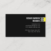 Moderne Racevlag Logo in gele Automobiel Visitekaartje (Achterkant)