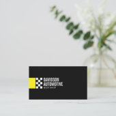 Moderne Racevlag Logo in gele Automobiel Visitekaartje (Staand voorkant)