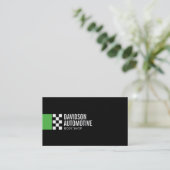 Moderne Racevlag Logo in Groene Automobiel Visitekaartje (Staand voorkant)