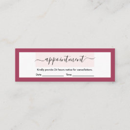 Moderne Racy Red Elegant Calligraphy Appointing Mini Visitekaartje