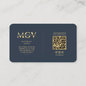 Moderne Radio Host Podcast Monogram Elegant Blauw Visitekaartje (Achterkant)