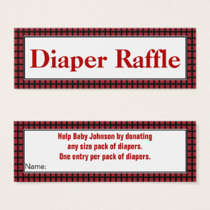 Moderne Raffle met rode, zwarte en witte kleur Mini Visitekaartjes