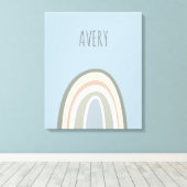 Moderne Rainbow baby gepersonaliseerde kwekerij Canvas Afdruk (Insitu (Houten vloer))